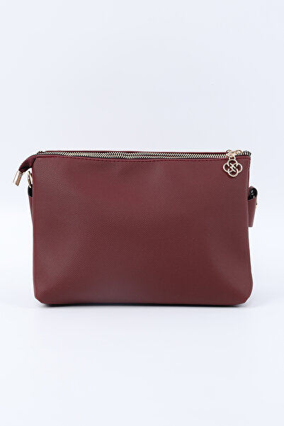 SHAKA Claret Red Shk226 Faux Leather, Zippered 3 Compartment Hand, Arm and Shoulder Bag