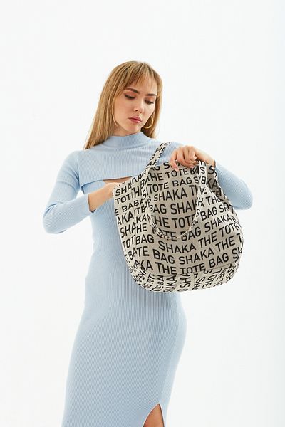 SHAKA Mink U50 Canvas Fabric, Single Compartment, Snap Closure, the Tote Bag Printed Shoulder Bag