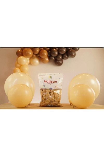 Deniz Party Store Milk Coffee Latex Balloon 10 Pieces 12 Inch