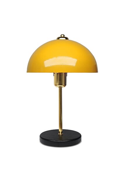 HOMİNG Swiss Yellow Color Gold Body Banker Table Lamp Lampshade