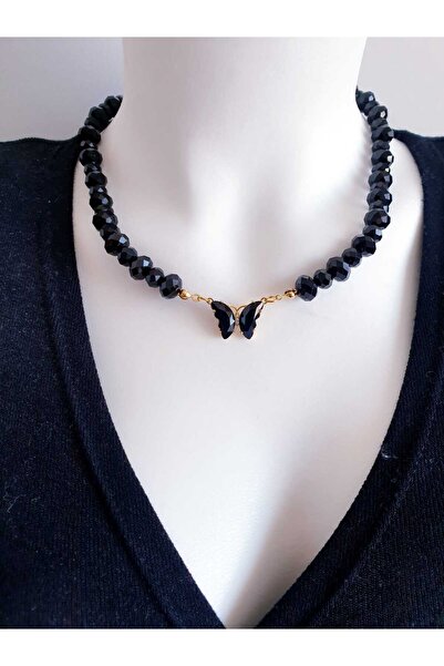 HAPPY HANDMADE KRİSTAL TAŞLI ZİRKON TAŞLI KELEBEK FİGÜRLÜ KOLYE BİLEKLİK SET ...
