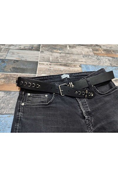 MFC حزام أسود من الجلد الصناعي - مع حلقة ورصاص