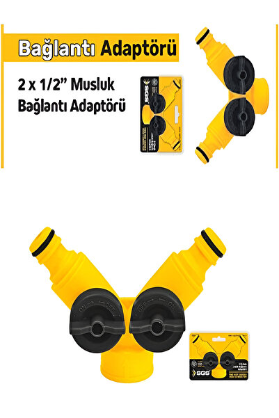 SGS 2 Çıkışlı 1/2 Musluk Bağlantı Adaptörü | Bahçe Sulama ve Çift Çıkış Kontr...