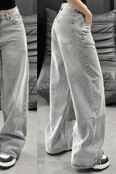 EDVESS Trend Baggy Gray Washed Baggy Jean Pants