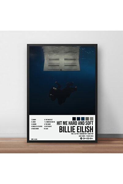 Orendart Billie Eilish - Hit Me Hard And Soft Albüm Spotify Çerçeveli Poster Tablo