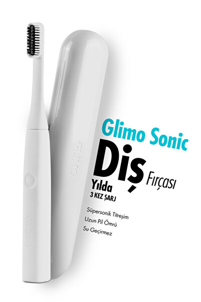 Glimo Sonic Toothbrush White Set Şarjlı Sonic Diş Fırçası