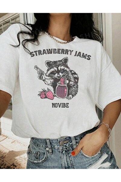 Moda Glo Unisex White Novibe Printed Oversize Tshirt