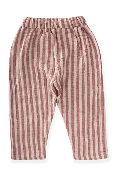 Cigit Muslin Pants 1-7 Years Red Striped