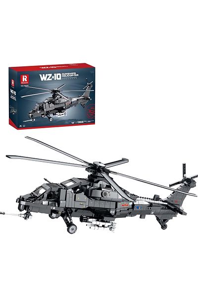 REOBRIX Wz-10 Helicopter, Technical Block Building Kit (1366 Parts)