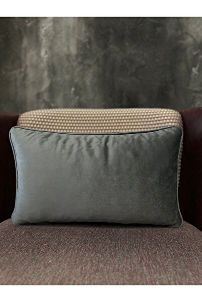 Fabricland Imported Silk Velvet Anthracite Gray Color Throw Pillow Cover 30x50cm