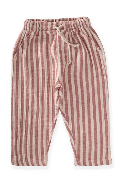Cigit Muslin Pants 1-7 Years Red Striped