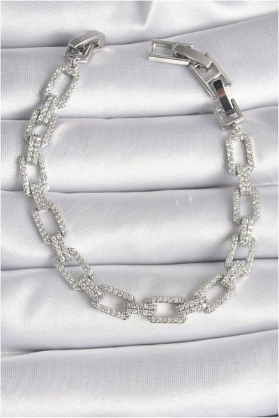 Skygo Vip Series Zircon Stone Brass Silver Women's Bracelet - Tj-Bb6493