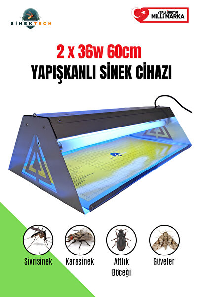 Sinektech Elektrikli Yapışkan Levhalı Sinek Öldürücü 2x36w 60cm Sinek Cihazı ...