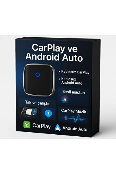 carplay Tak Çalıştır Kablosuz Apple & Android Auto Mini Usb Adaptörü Taşınabi...