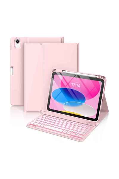 Fuchsia iPad 11. Nesil A16 çipli 2024 2025 Uyumlu Klavyeli Tablet Kılıfı