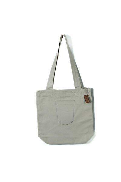 BYBAGS Geantă de mână, braț și umăr gri litiu, căptușită cu pânză, cu buzunar frontal cu fermoar