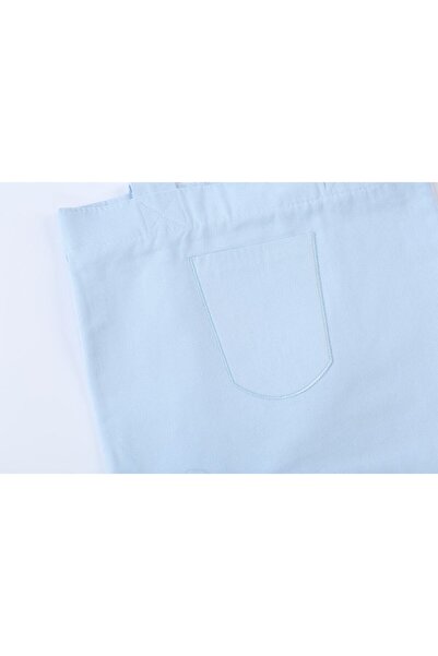 BYBAGS Kanvas Astarlı Fermuarlı Ön Cepli Körüklü Bluebell Mavi El, Kol Ve Omuz Çantası