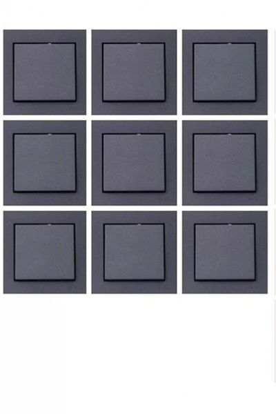 OVİVO 9 Pieces of Grano Metallic Smoked Key 9 Pieces (INCLUDING FRAME) 9-Pack/set