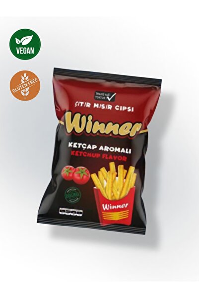 WINNER Vegan Ve Glutensiz İçerik Ketçap Aromalı Mısır Cips 48gr