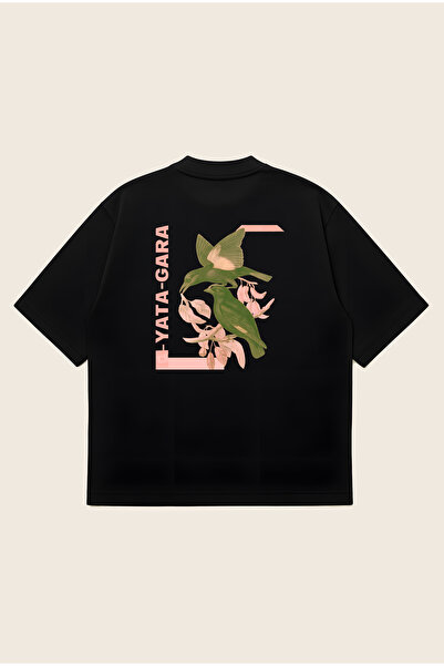Moon Dancer Birds Unisex Oversize Printed Boxy Fit Thick Fabric T-Shirt