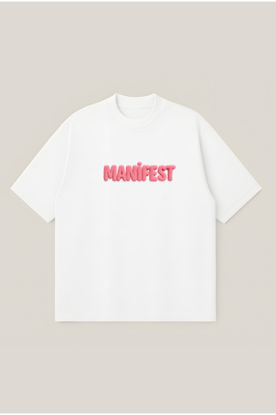 Moon Dancer Manifest Baskılı Unisex %100 Organik Pamuklu Kalın Dokulu Oversiz...
