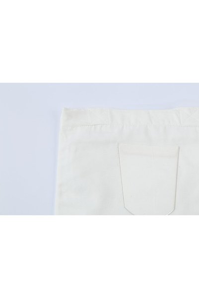 BYBAGS Canvas Lined, Zippered Front Pocket, Gusseted, Turquoise Cream Hand, Arm and Shoulder Bag