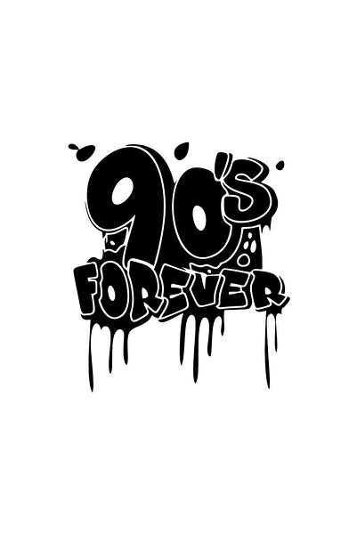 Reysa Tasarım ملصق سيارة التسعينات للأبد مقاس 17 × 17 سم باللون الأسود