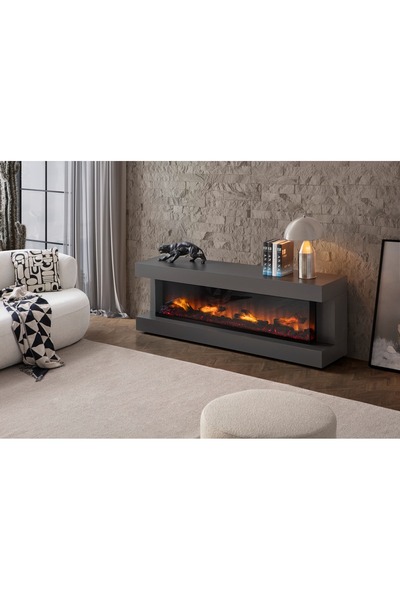 As Deko Etna Şömineli Tv 160 cm Antrasit