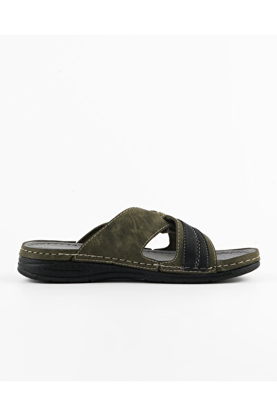 Tigerline Men's Casual Slippers - Khaki Black - Lightweight and Comfortable for Casual Use at Home and Outdoors