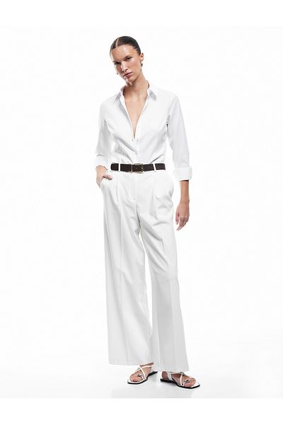 Koton Cotton Classic Collar Long Sleeve Poplin Shirt