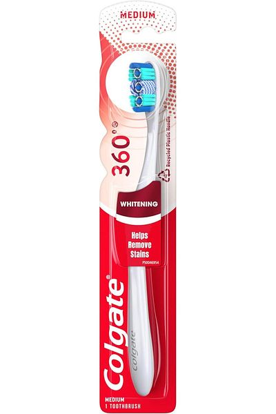 Colgate 360 Optic White Full Head Toothbrush, Medium