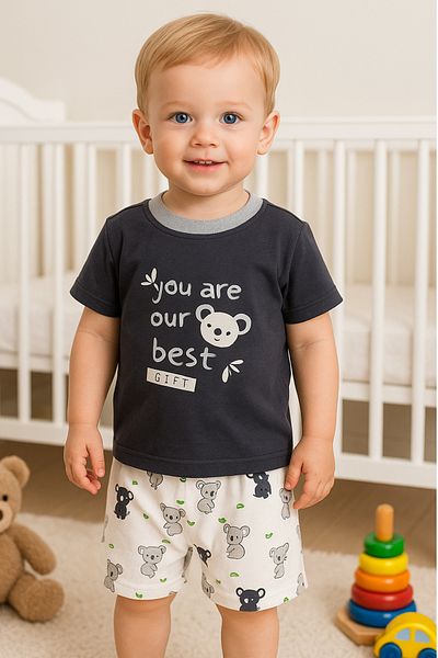 Melekpare Boys Girls Baby & Kids Shorts Summer 2-Piece T-Shirt Shorts Set 100% Cotton