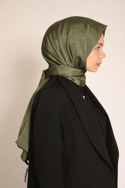 BERCHEM SCARF Akel Plain Aura Khaki Colored Shawl – Shiny Textured, Modern Shawl Model Compatible for Daily and Special Occasions