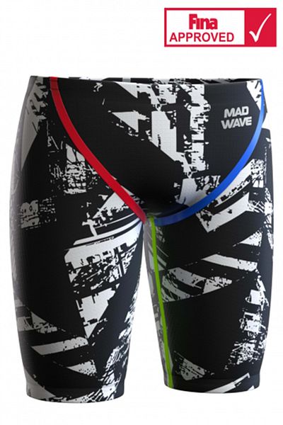 Mad Wave Men Racing Jammer (RACING SWIMSUIT) Forceshell X Jammers Bl - Black-white - Xs