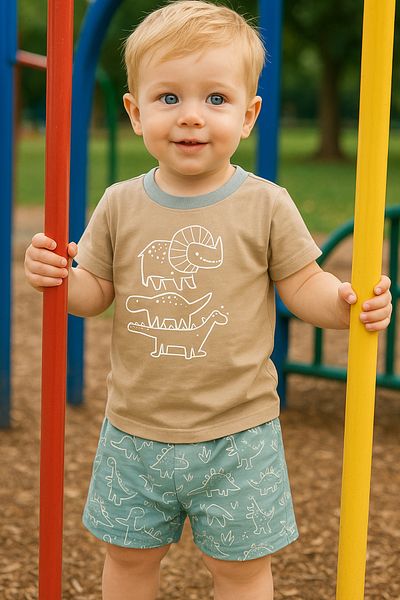 Melekpare Boys Girls Baby & Kids Shorts Summer 2-Piece T-Shirt Shorts Set 100% Cotton