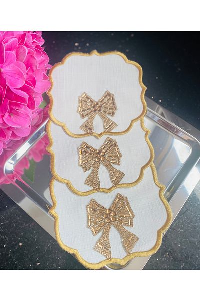 ELÇİÇEK HOME Presentation Napkin, Cocktail Napkin, Coffee Side Presentation Napkin Set of 3