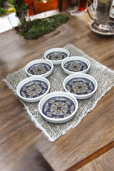 Freya YANPA TICARET FREYA Melamine 6-Piece Unbreakable Patterned Snack Dish