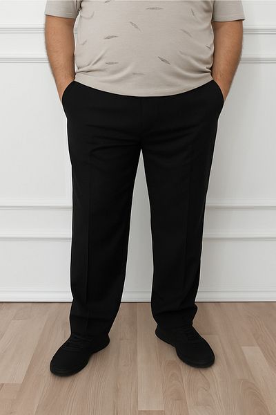 nacar çarşı Men's Plus Size Classic Comfortable Fit Linen Trousers