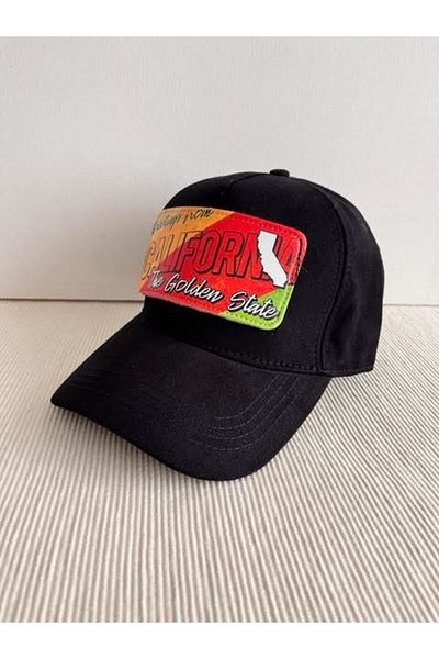 CosmoOutlet The Golden State California Removable Logo Adjustable Unisex Black Cap