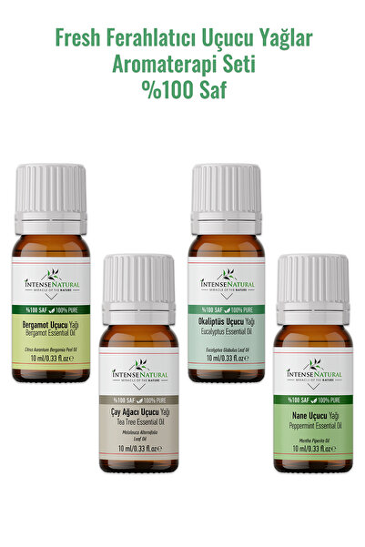İntense Natural Fresh Ferahlarıcı Aromaterapi Uçucu Yağlar Seti %100 Saf ve D...