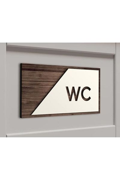 Mars Wc Toilet Sign 22X12 cm Door Direction Sign Large Size