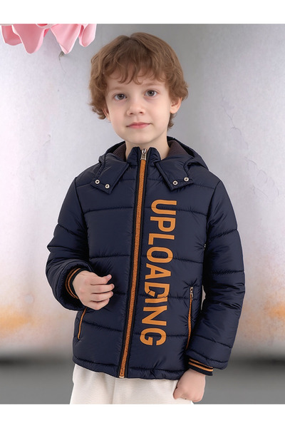 Arafım Butik Erkek Çocuk Uploadıng Baskılı Mıcro Mont