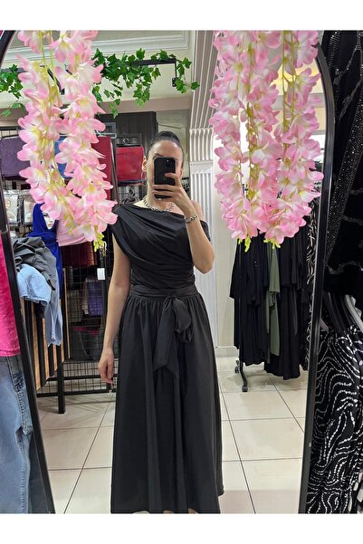 Serra Women's Black Taffeta Tie Skirt