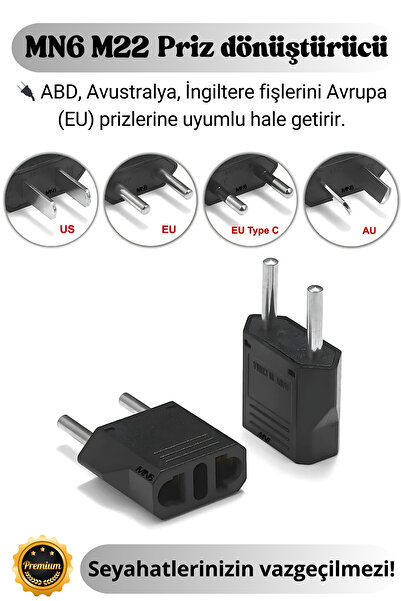 MN6 M22 Priz Donusturucu Tipi Amerikan-3 Adet-a-kalite.avrupa Priz.şarj Aleti Fiş Dönüştürücü