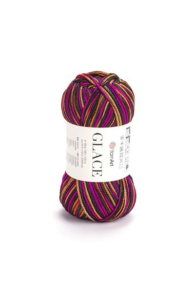 Yarnart Glace Hand Knitting Yarn,100G / 210m – 52% Acrylic 48% Polyamide–Bright Colored Summer Hand Knitting Yarn
