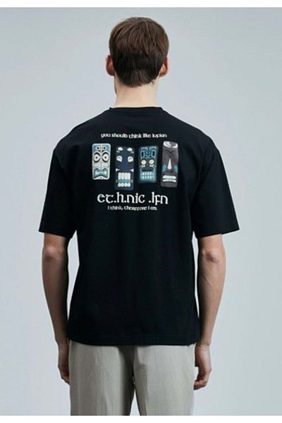Lufian 111020248 Mask Modern Graphic T- Shirt Men's T-Shirt Black