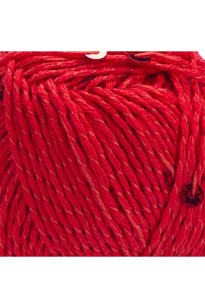 Yarnart Cotton Gold Paillettes Red 7115 Sparkling Sequin Hand Knitting Yarn