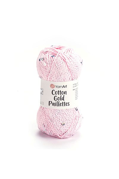Yarnart Βαμβακερές χρυσές παγιέτες Pink7107 Φωτεινή παγιέτα πλεκτό χέρι
