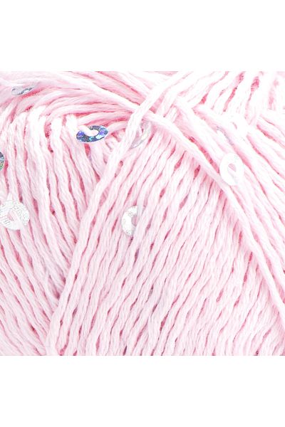 Yarnart Βαμβακερές χρυσές παγιέτες Pink7107 Φωτεινή παγιέτα πλεκτό χέρι