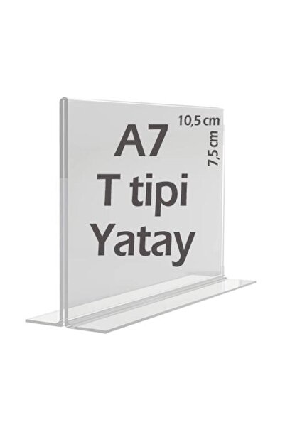 Bestekran 10,5x7,5 Cm A7 T-tipi Yatay Şeffaf Pleksi Föylük Menü Broşür Etiket Fotoğraflık Albüm Stand